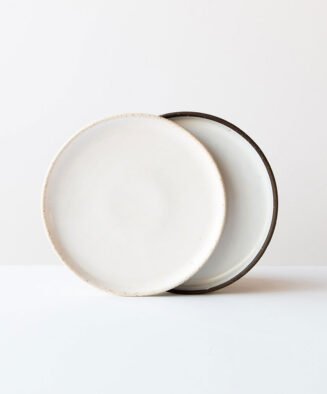 Beige Serveware Ceramic White Matte Plates