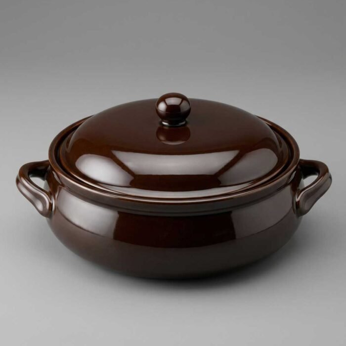 Tegame bombato in terracotta 2 manici