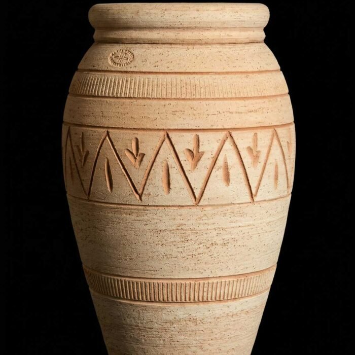 Portaombrelli in terracotta galestro fatto a mano al tornio a Gualdo Tadino diametro 50 cm